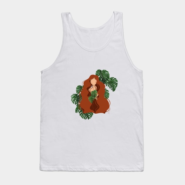 Abstract Portrait Illustration, Plant lady art 1.2 Tank Top by gusstvaraonica